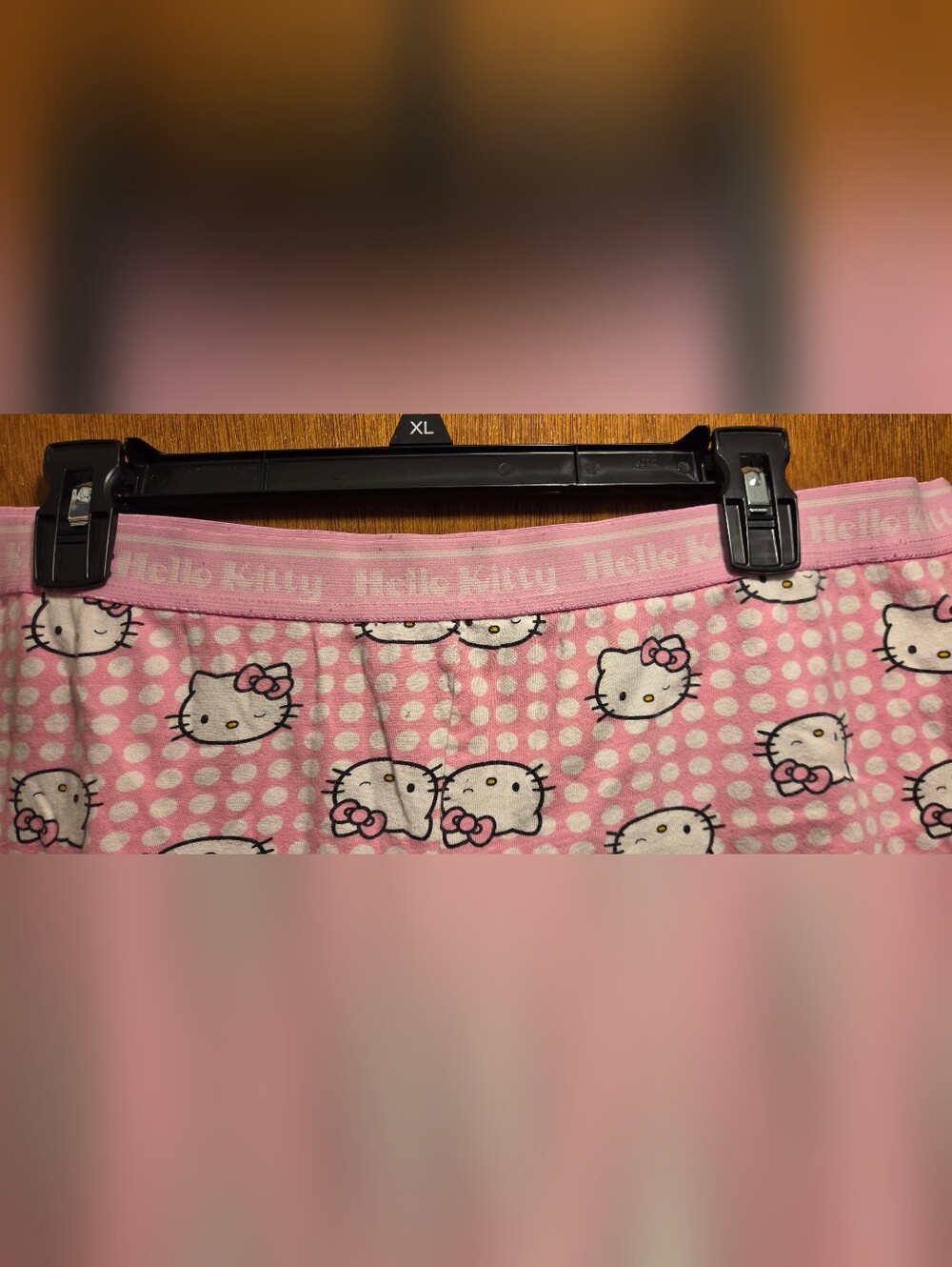 Hello Kitty Pink White Polka Dot Cotton Pajama Shorts SzXL - Picture 3 of 5